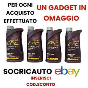 4 Litri Olio Motore Mannol 5w30 Longlife Acea C3 VW 504/507 Porsche C30 - Foto 1 di 4