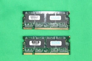 USED, 2, EDGE 512MB P41100-37 LAPTOP MEMORY 2RX4 RANDOM ACCESS MEMORY RAM DELL - Picture 1 of 4