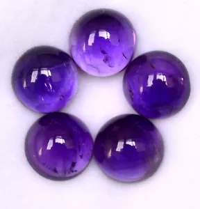 Natürlicher Amethyst Rund Cabochon Paar 8 mm Menge 05 Stck. 10,27 CTS Lose Edelsteine - Bild 1 von 5