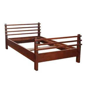 Vintage Double Bed Wood Italy 1970s-1980s Original - Picture 1 of 9