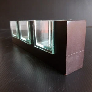 Vintage Art Deco Glass Wood Design Pocket Planter N5079 - Picture 1 of 12