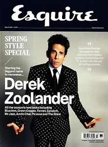ESQUIRE UK March 2016 DEREK ZOOLANDER Ben Stiller TOMO KURATA Jackson Hale @NEW@ - Picture 1 of 9