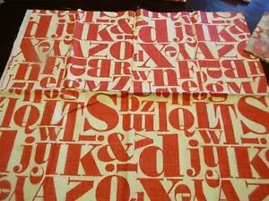 1/2 Yard Michael Miller Just Type Large Letters Print in Red Letterpress - Picture 1 of 2