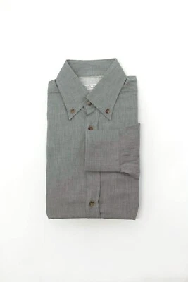 NUEVO CON ETIQUETAS Camisa Brunello Cucinelli Hombres Calce Básico Ligera Espiga Talla XS A252 Foto 1 de 4