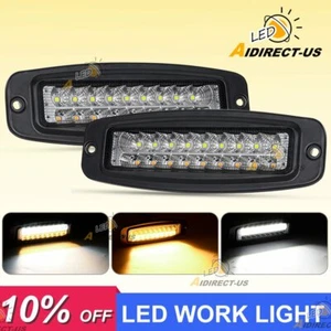 2x 7"Inch Flush Mount LED Pods Work Light Bar Spot Flood Driving Offroad SUV - Picture 1 of 10