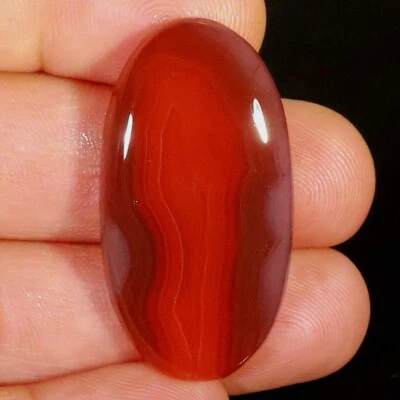 43 CT 6X20X39 mm 100% NATURAL ROJO SUPERIOR ÁGATA OVALADO CABUJÓN PIEDRA PRECIOSA CC-75 Foto 1 de 4