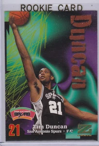 TARJETA DE NOVATO TIM DUNCAN Z-Force 1997/98 San Antonio Spurts Baloncesto RC ¡RETIRADO! - Imagen 1 de 2