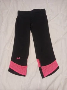 Under Armour Girls' Youth Activewear Leggings Black Size Med - Picture 1 of 1