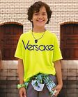 Neuf avec étiquettes T-shirt Versace enfants chemise graphique garçons filles tout-petits Italie cadeau