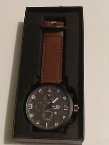 Men's Watch Espresso Dial. 100% Eco Vegan Leather World Class Technology - Picture 1 of 3
