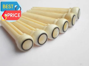 6 Pezzi (1 Set) Spille Ponte Chitarra Acustica Real Bone Alta Qualità - Foto 1 di 12