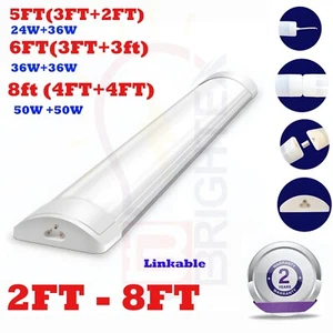 led batten light 2FT 3FT 4FT 5FT 6FT Connectable Ultra-slim Flicker-free Garage - Picture 1 of 15