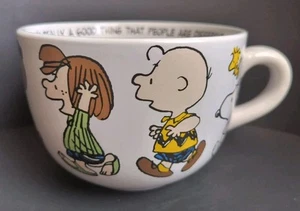 Taza de sopa de cerámica Peanuts Charlie Brown, Snoopy & Gang 24 OZ taza de café ¡NUEVA! - Imagen 1 de 8