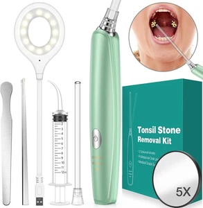 12 in 1 Tonsil Stone Removal Kit, Electronic Tonsil Stone Remover Vacuum Tools - Picture 1 of 8