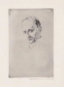 Herr K. Hannover Portrait Radierung etching Eduard Winkler 1884-1978 - Bild 1 von 1