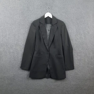 KAREN MILLEN Blazer Jacket Womens UK 6 Black Premium Linen Trench Coat - Picture 1 of 11