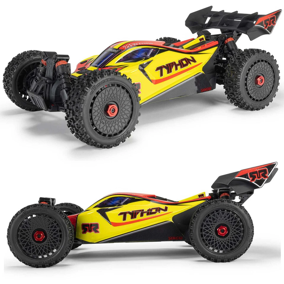 ARRMA ARA4206V4T2 Typhon Mega 665 1/8 4WD Electric RC Buggy Yellow w/ SLT2 HH
