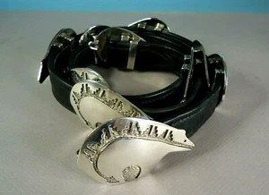 Early Unsigned NAVAJO TOMMY JACKSON Sterling Silver 10 Bears Concho Belt - Picture 1 of 12