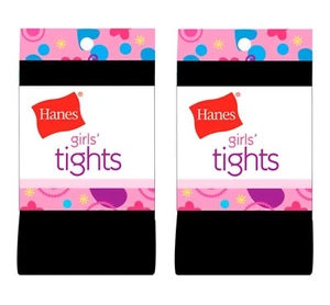 Hanes Youth Girls Studio Dance Tights Black SMALL 2-pack - Picture 1 of 3