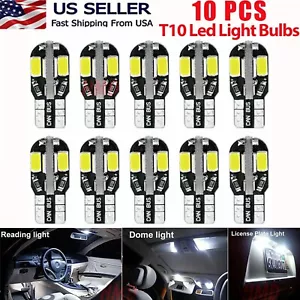 10pcs T10 194 168 W5W LED Bulb Light Canbus White Dome License Side Marker 6000K - Picture 1 of 24