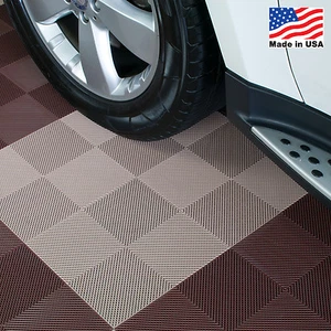 EZ DIY Garage Floor Tiles |Perforated Tiles Beige - USA MADE - Picture 1 of 1