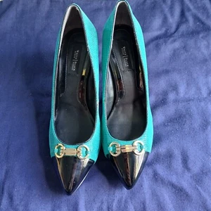 White House Black Market Samantha Teal High Heel Stilleto size 8 - Picture 1 of 8