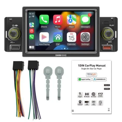 5in Touch Screen USB FM TF Single Din Car Radio MP5 Player Bluetooth Hands Free - Imagem 1 de 4