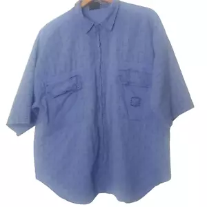Vintage 1990s Gitano Shirt Men XL Button Blue Retro Short Sleeve Surfer Skater - Picture 1 of 9