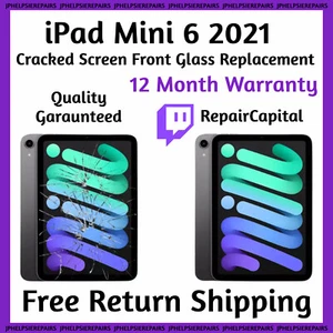 iPad Mini 6 2021 LCD Cracked Screen Front Glass Replacement REPAIR SERVICE - Picture 1 of 1