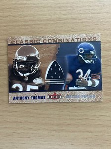 walter payton & anthony thomas 2002 Fleer Classic Combinations payton game worn