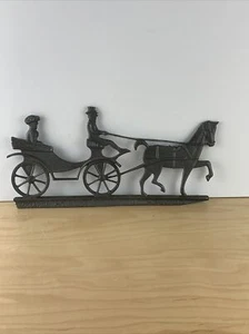 Vintage Horse & Buggy Metal Mail Box Topper 13 Inches Wide - Picture 1 of 12