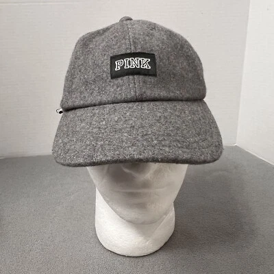 Victoria’s Secret “Pink” Baseball Hat Cap Women’s One Size Gray Wool Strapback — 第 1/4 张图片