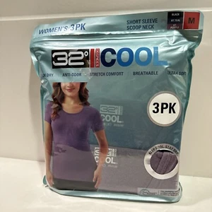 32 Degrees Cool Women's 3-Pack Short Sleeve Scoop Neck Tee, Multicolor, Size M - Picture 1 of 6
