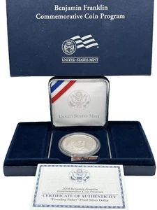 2006-P Benjamin Franklin Founding Father Silver Dollar Proof Mint Box & COA #673 - Picture 1 of 18