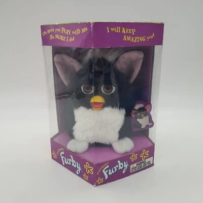 Vintage 1998 Original Furby MODEL 70-800 Black White Pink By TIGER - Image 1 of 4
