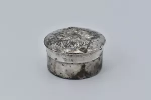 Edwardian Cherub Trinket Box Silver Plated Antique - Picture 1 of 6