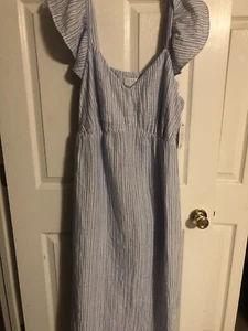 Time and Tru dress xxl blue and white summer sun long - Picture 1 of 6