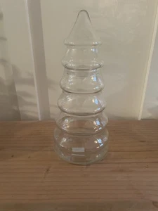 Vintage Libbey Clear Glass Christmas Pine Tree Apothecary Candy Jar with Lid 12" - Picture 1 of 7