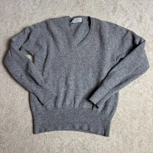 Benellon Womens 100% Pure Lambswool V Neck Sweater NO SIZE TAG Gray - Picture 1 of 7