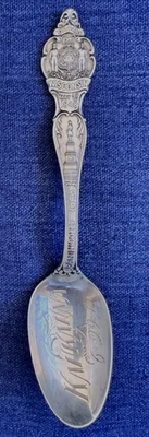 纯银纪念品勺子威斯康星州Jean Nicolet Dells Kaukauna 6-29-10 — 第 1/4 张图片