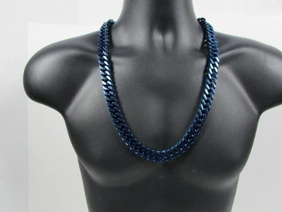 Collar de eslabones Invicta azul de acero inoxidable de 14 mm - 28" Foto 1 de 3