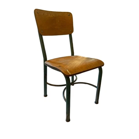 Vintage Student Chair Wood and Metal Seat 14"h Sturdy Rough Condition Cover