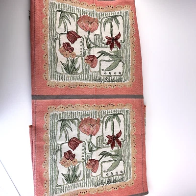 Judy Buswell Vintage Tapiz Tela Acento Almohada Flores 18"x18" Artesanal Floral Foto 1 de 4