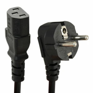 IEC MAINS POWER CABLE MONITOR PC KETTLE C13 LEAD EU 2 PIN EURO PLUG - Picture 1 of 2