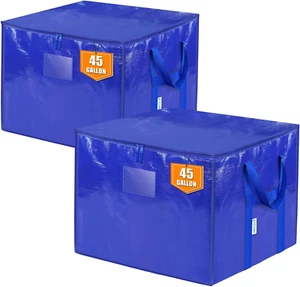 2 Pack Jumbo Moving Bags with Reinforced Handles, Square Heavy-Duty Storage Bags - Picture 1 of 12