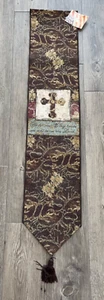 Christian Cross As For Me and My House...Serve the Lord Tapestry LONG Fabric NEW - Picture 1 of 2