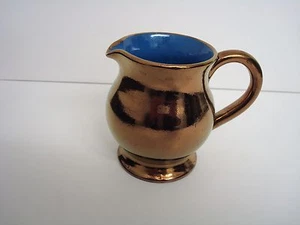 VINTAGE COPPER LUSTRE JUG FROM CREIGIAU POTTERY WALES 1/4 PT. APPROX 3.5" TALL - Picture 1 of 6