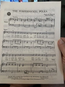 ‘49 Advance Copy Sheet Music ‘pumpernickel polka’ TOM GLAZER - Picture 1 of 1