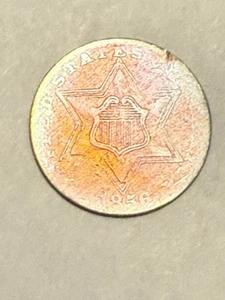 1856 Three Cent Silver Type 2 3cs AU ++ Toned Details Nice Type Coin - Picture 1 of 2