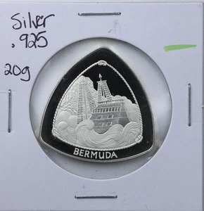 1997 Bermuda 3 Dollars UK Elizabeth II Wreck of the Sea Venture Silver 0.925 20g - Picture 1 of 6